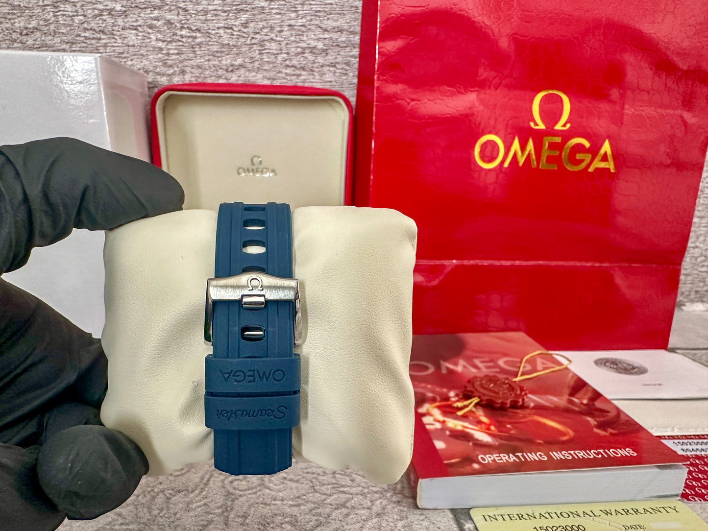 Reloj Sea Master AAA Automatic correa de caucho azul