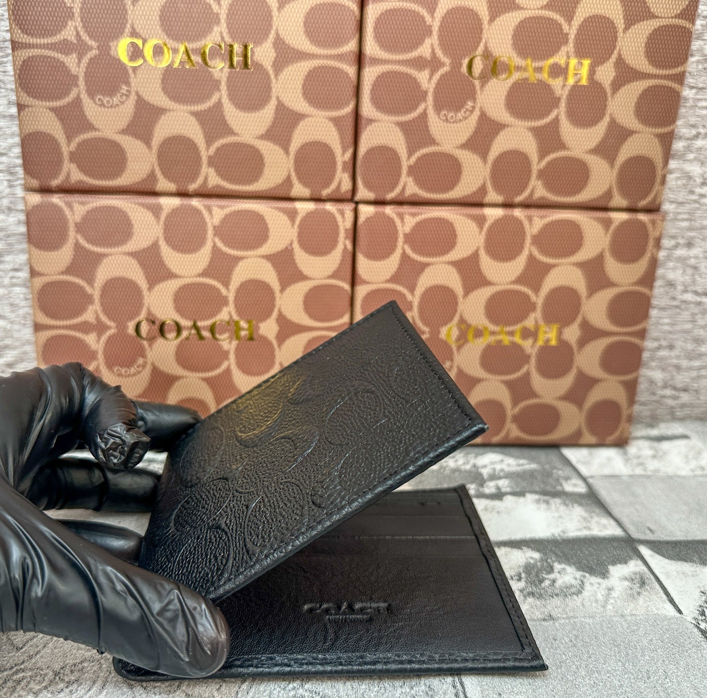 Cartera negra de piel genuina C0ach