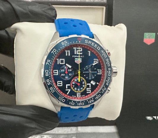 Reloj F1, AAA, Quartz, correa de caucho azul