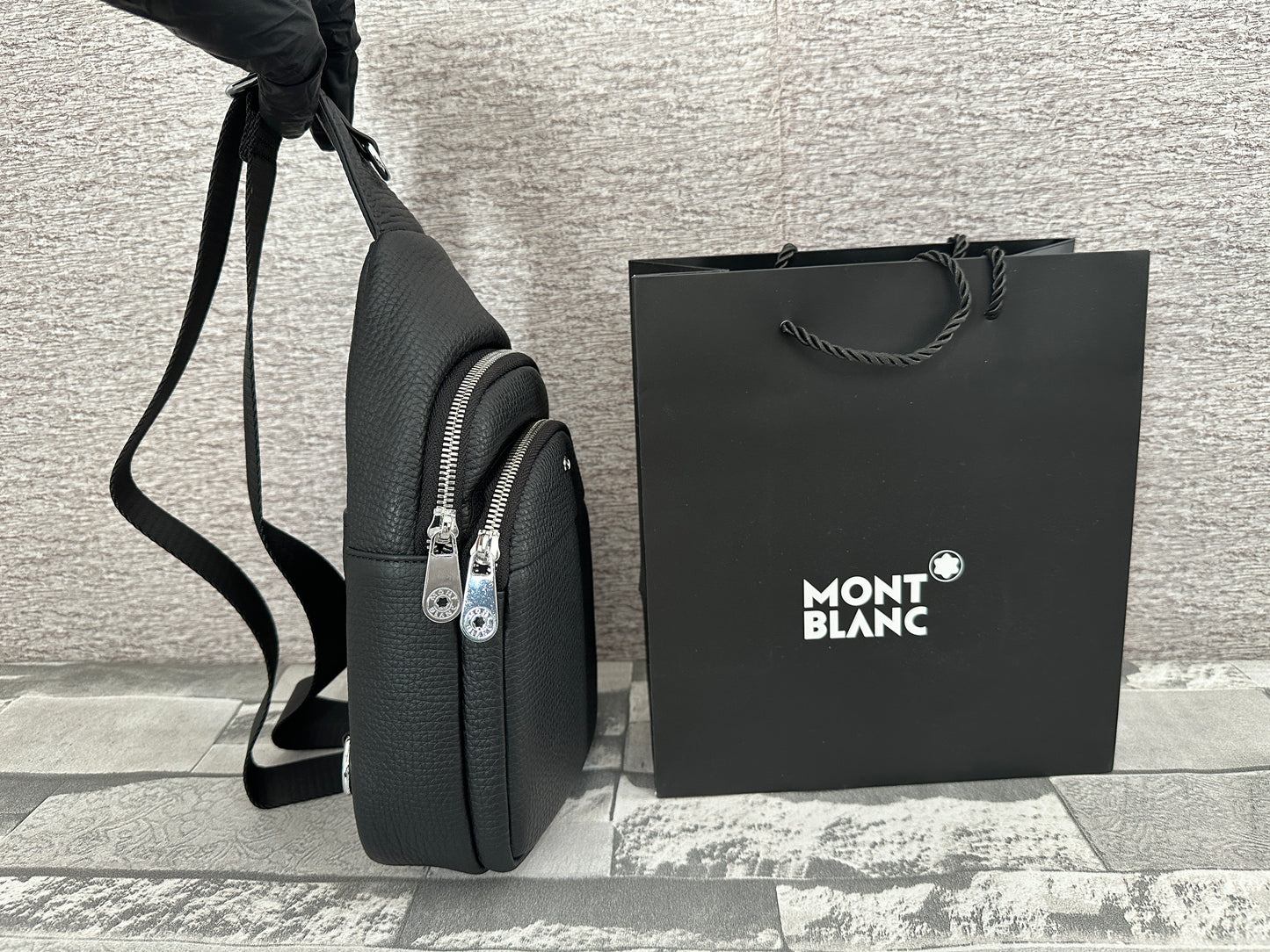 Bolsa crossbody tipo Pechera de Piel Genuina MB