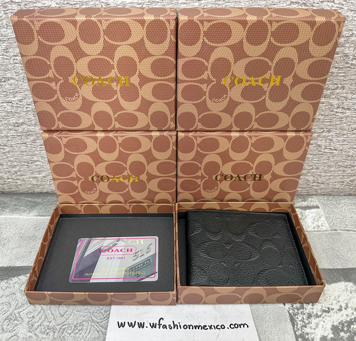 Cartera negra de piel genuina C0ach