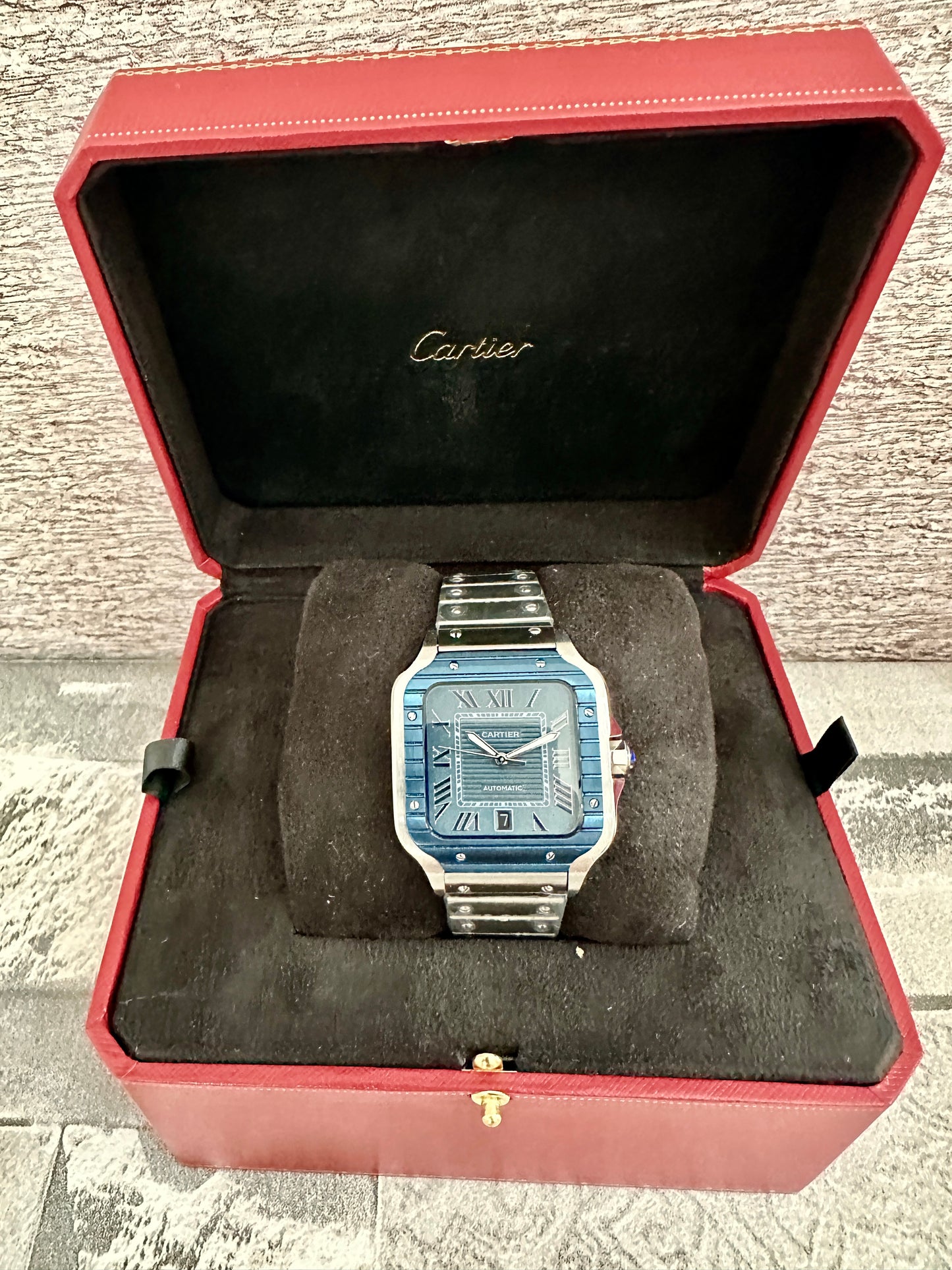 Reloj Santos Crt1er AAA Automático fondo azul