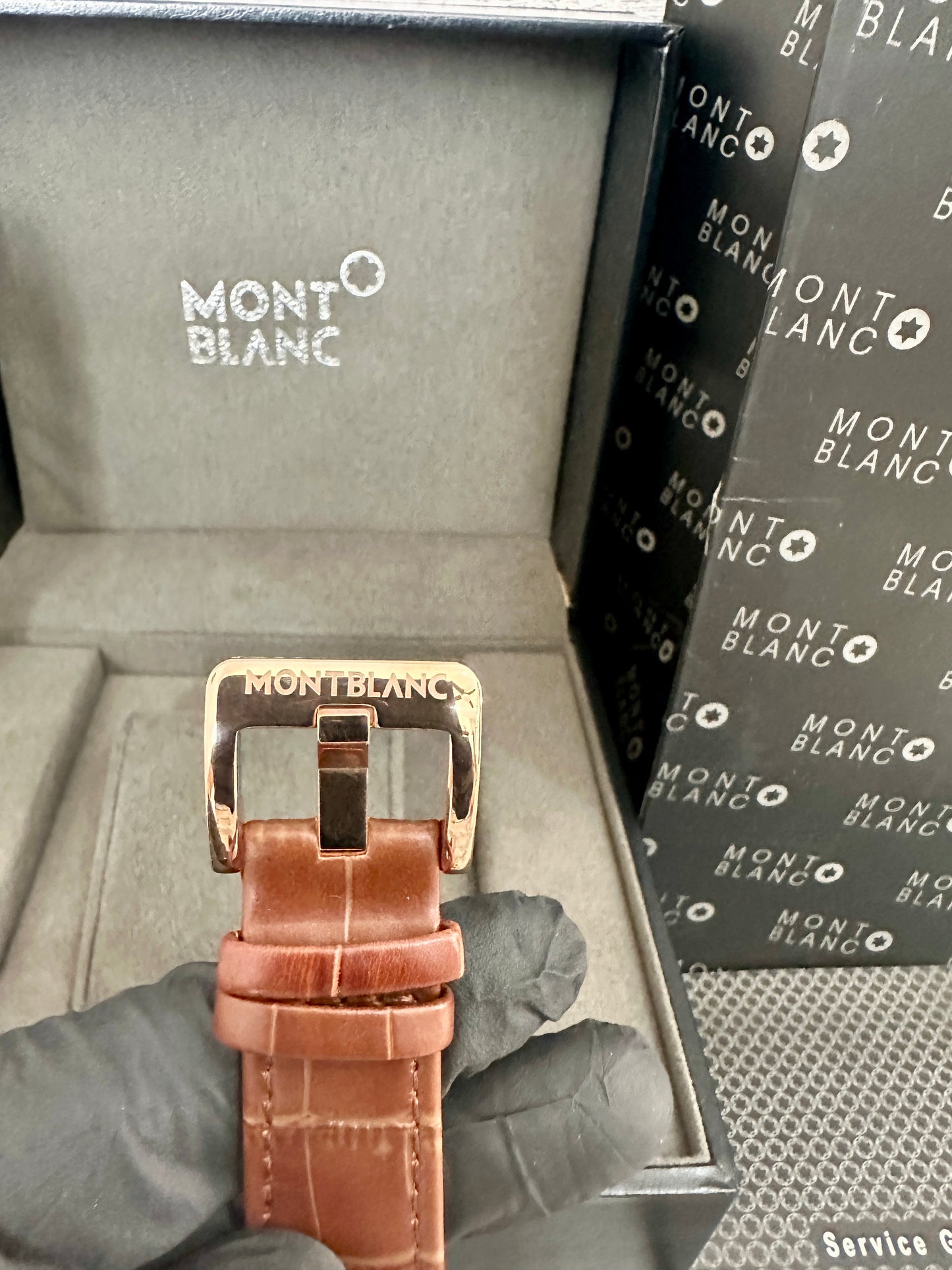 Reloj Mont B Chronograph Correa de piel café