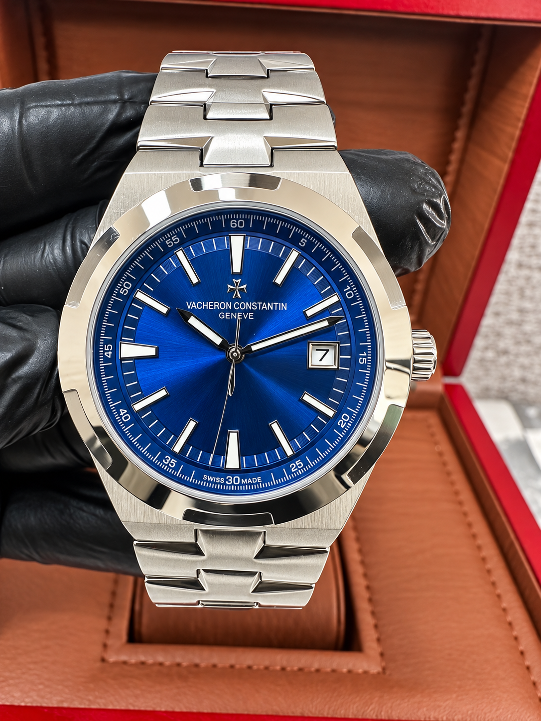Reloj Vach3r0n Overseas Automático color azul