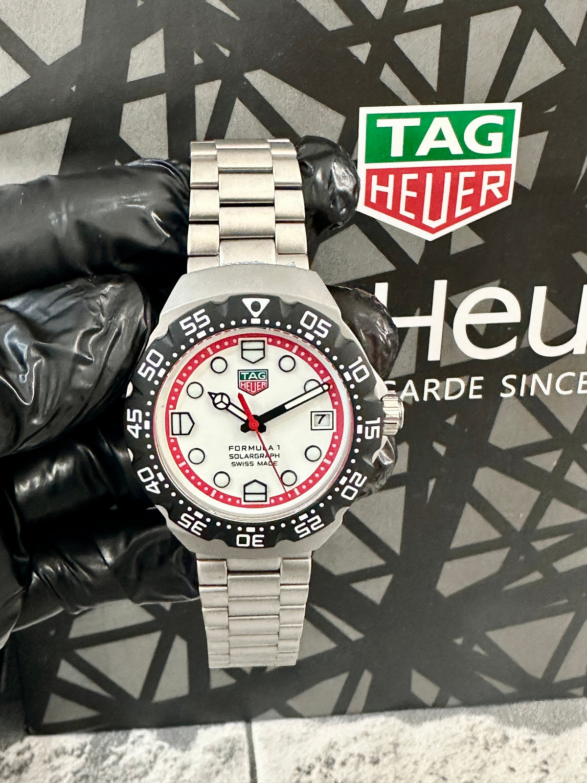 Reloj  F1 blanco con rojo
