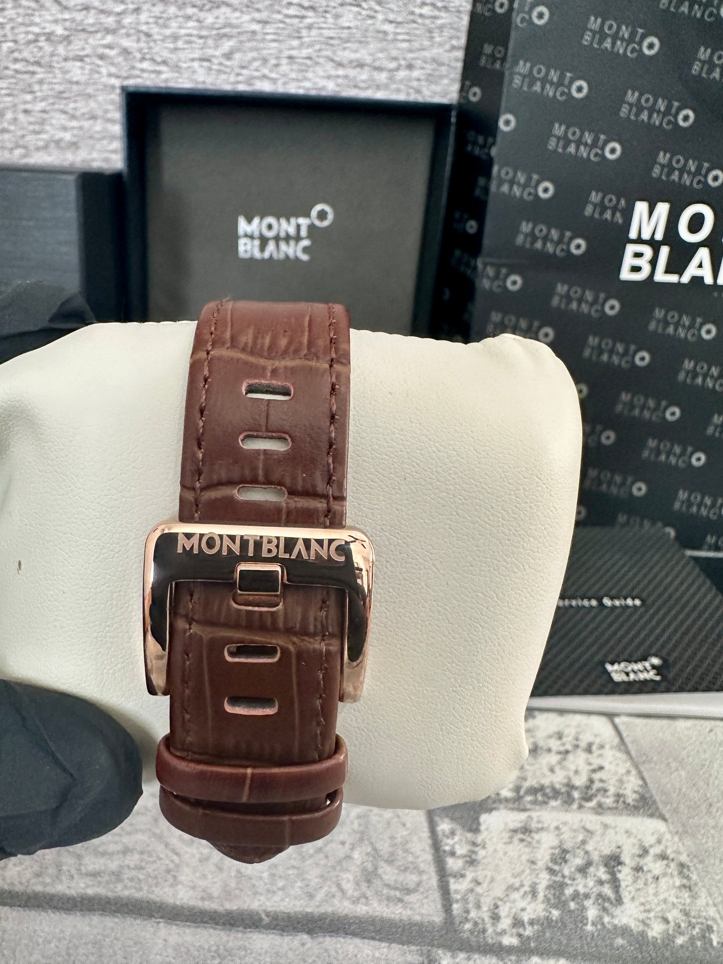 Reloj Mont B Chronograph Correa de piel café