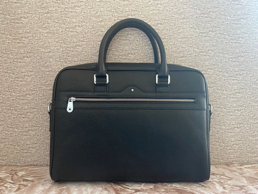 Portafolio negro de Piel Genuina, perfecto para laptops