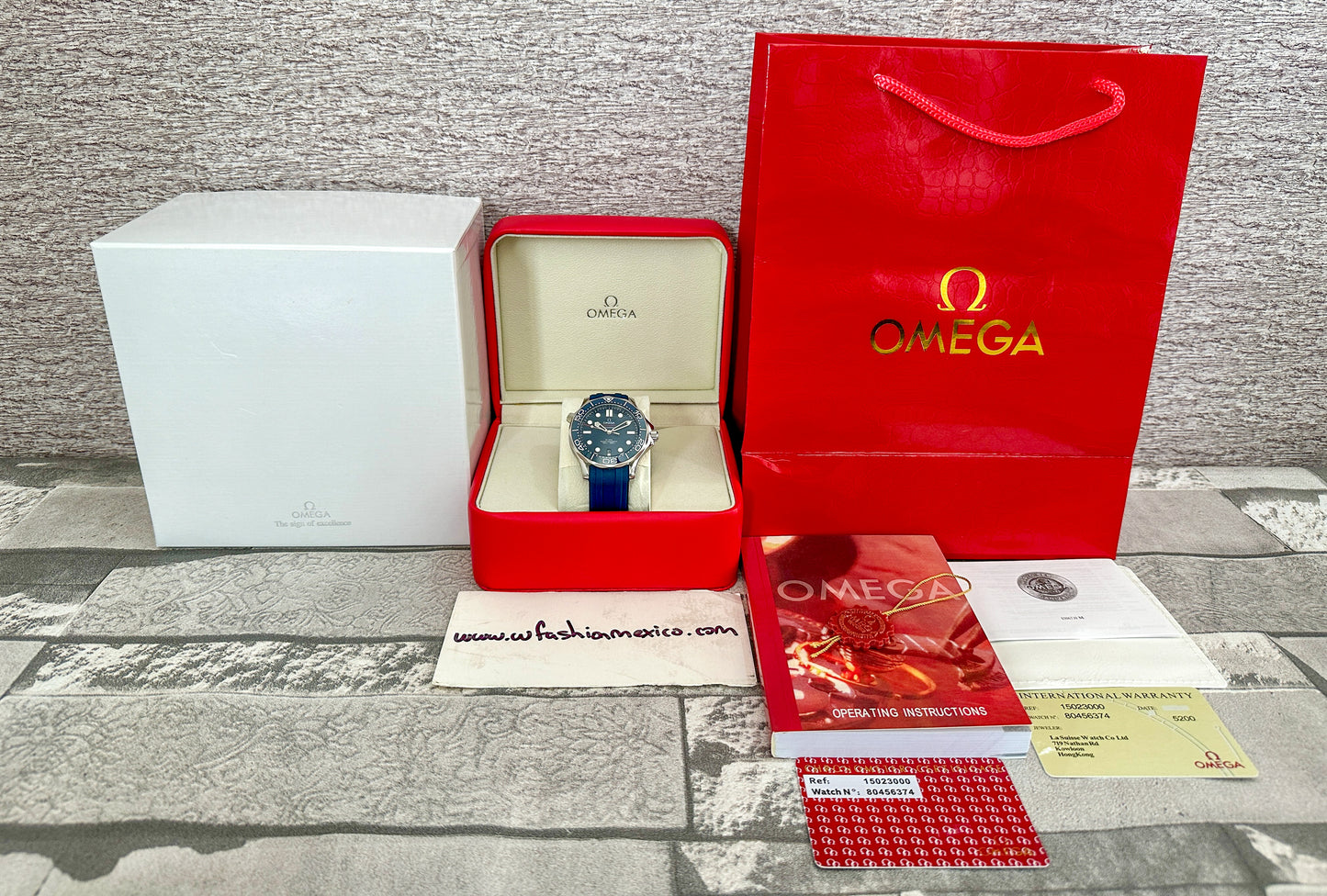 Reloj Sea Master AAA Automatic correa de caucho azul