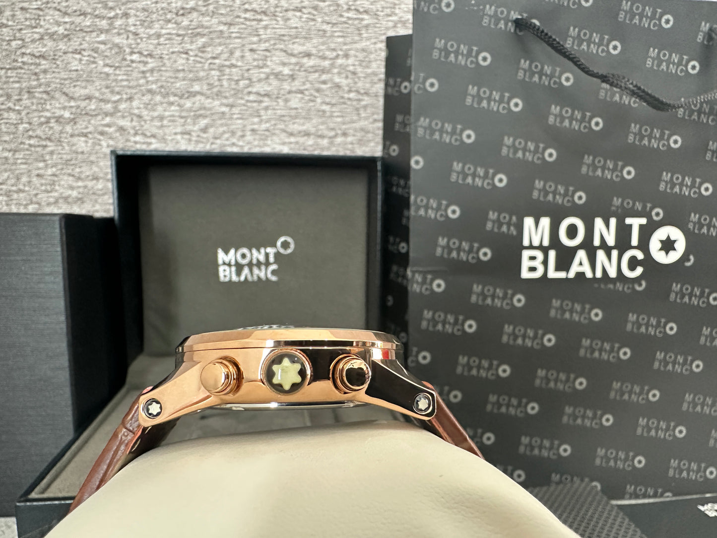 Reloj Mont B Chronograph Correa de piel café