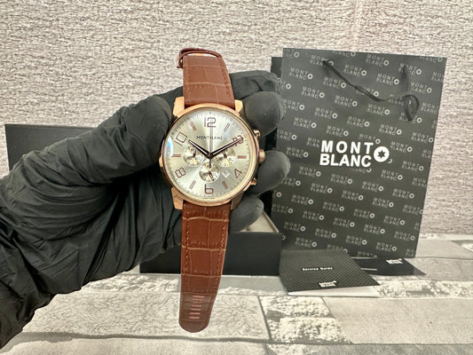 Reloj Mont B Chronograph Correa de piel café
