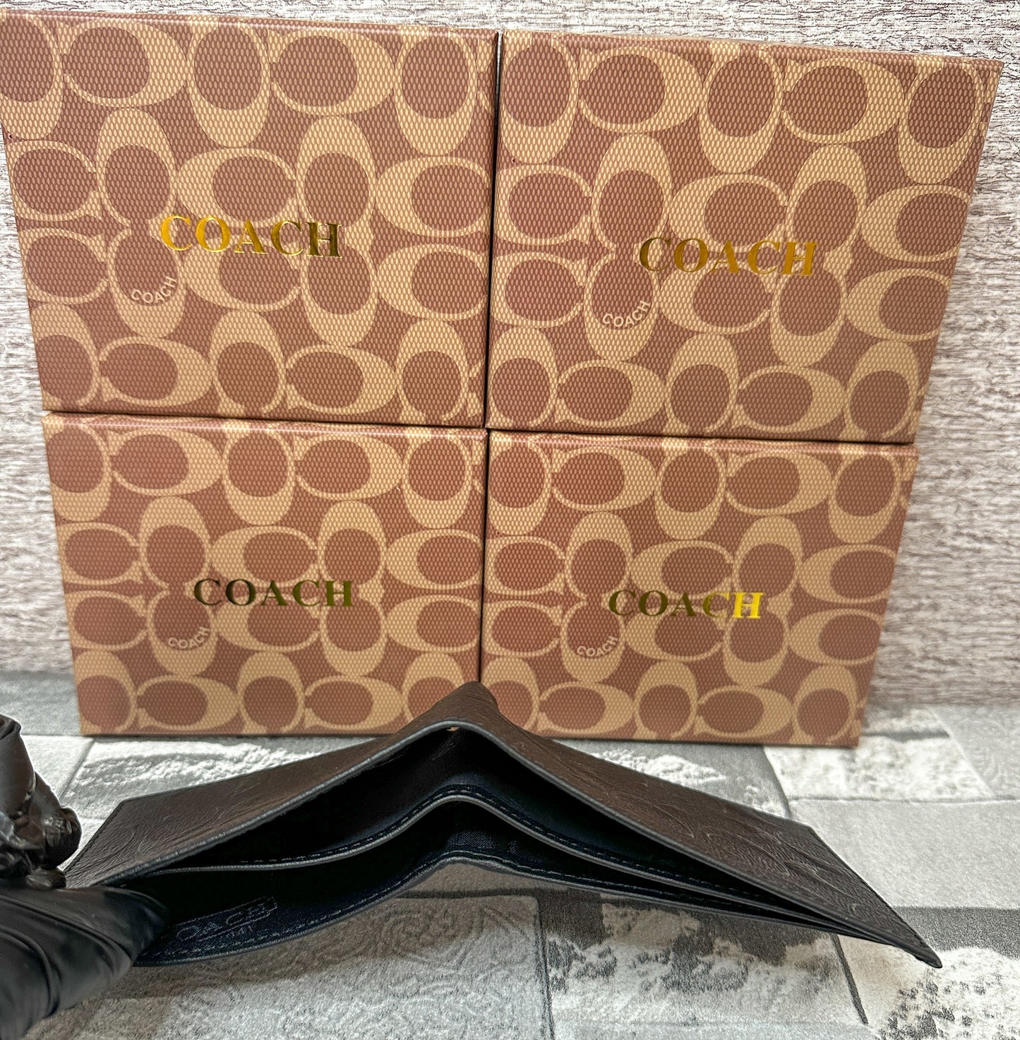 Cartera negra de piel genuina C0ach