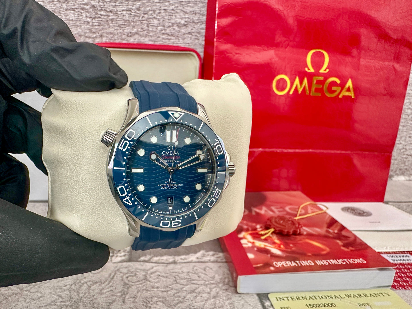 Reloj Sea Master AAA Automatic correa de caucho azul