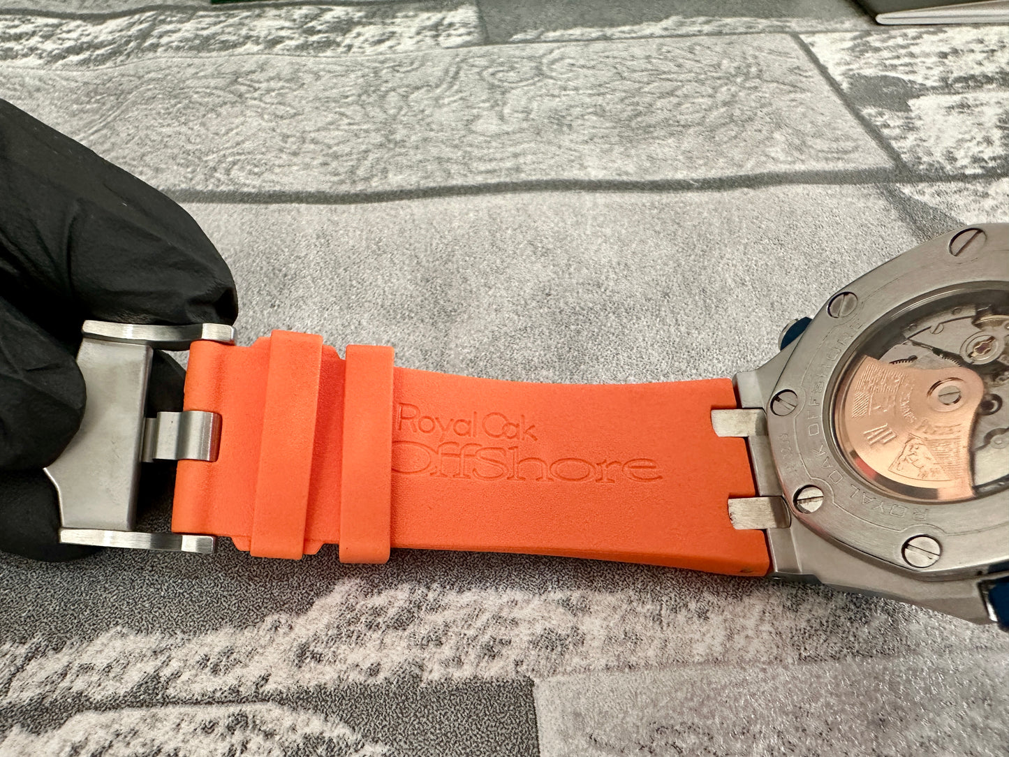 Reloj AP, AAA, Automático, 42 mm., correa de caucho naranja