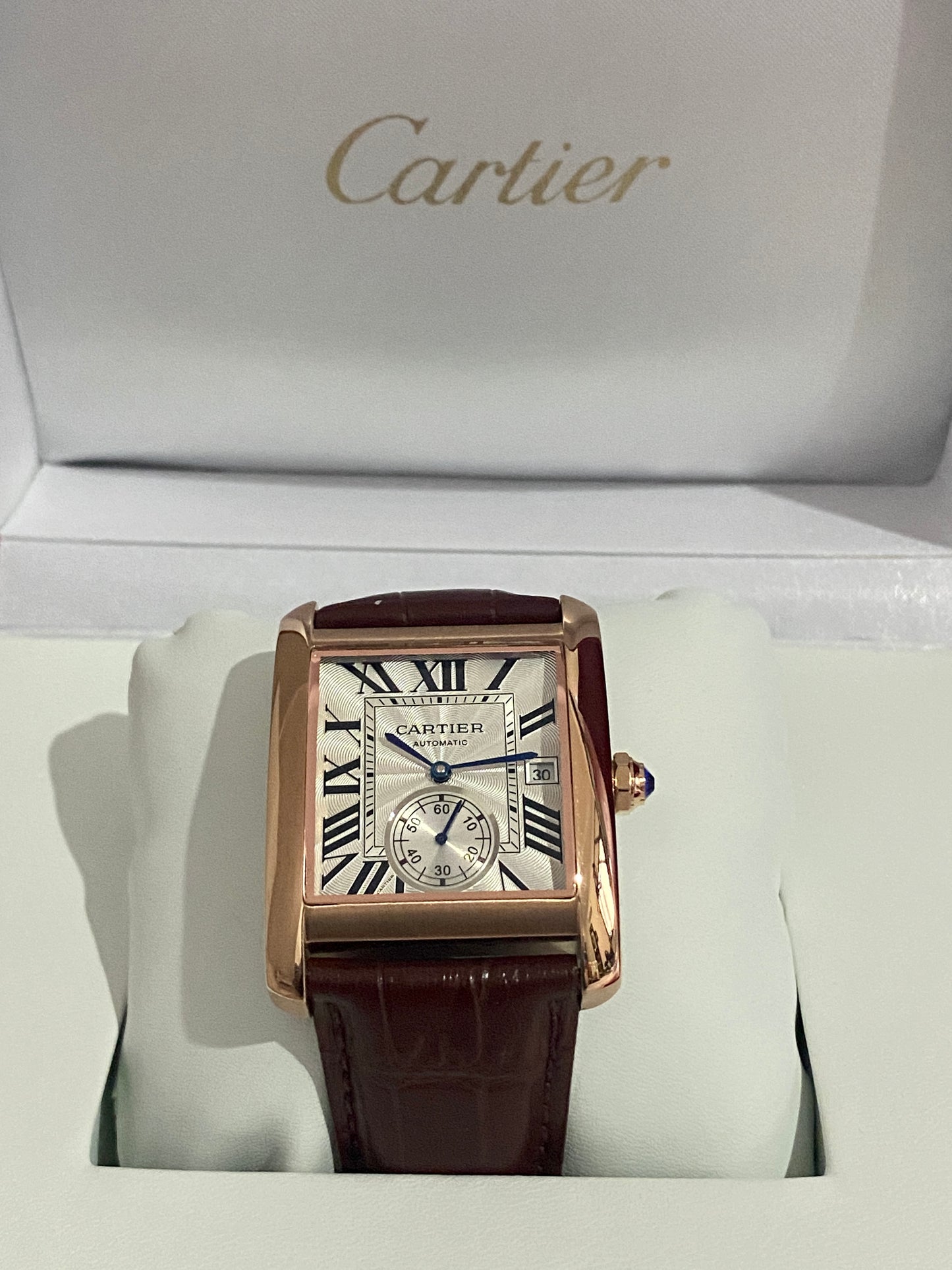 Reloj Tank MC AAA Automático correa de Piel Café