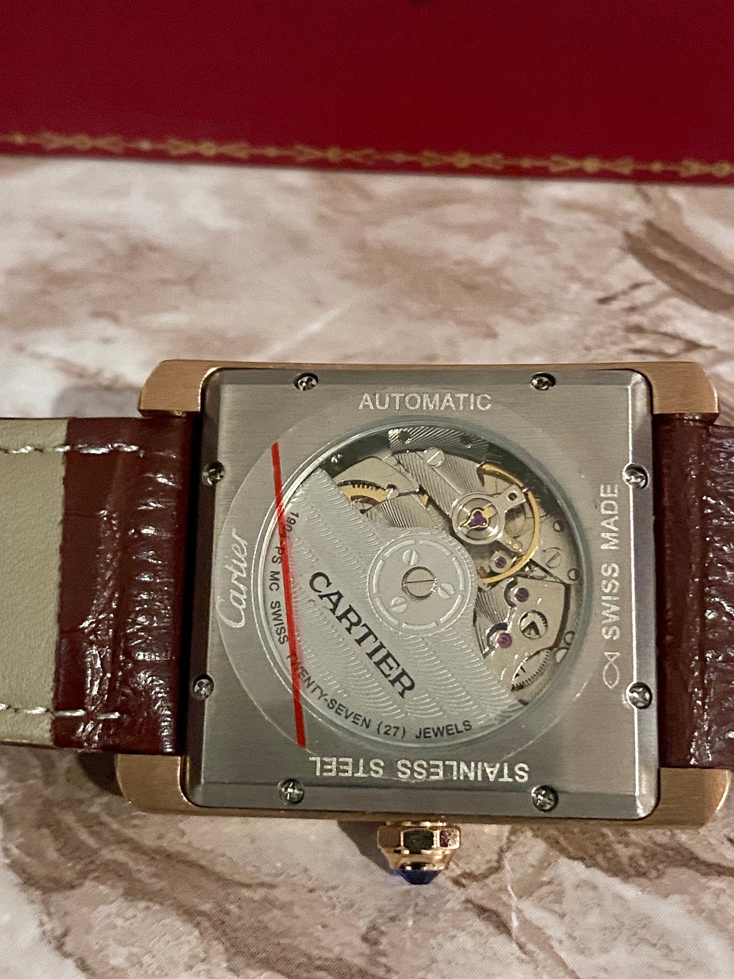 Reloj Tank MC AAA Automático correa de Piel Café