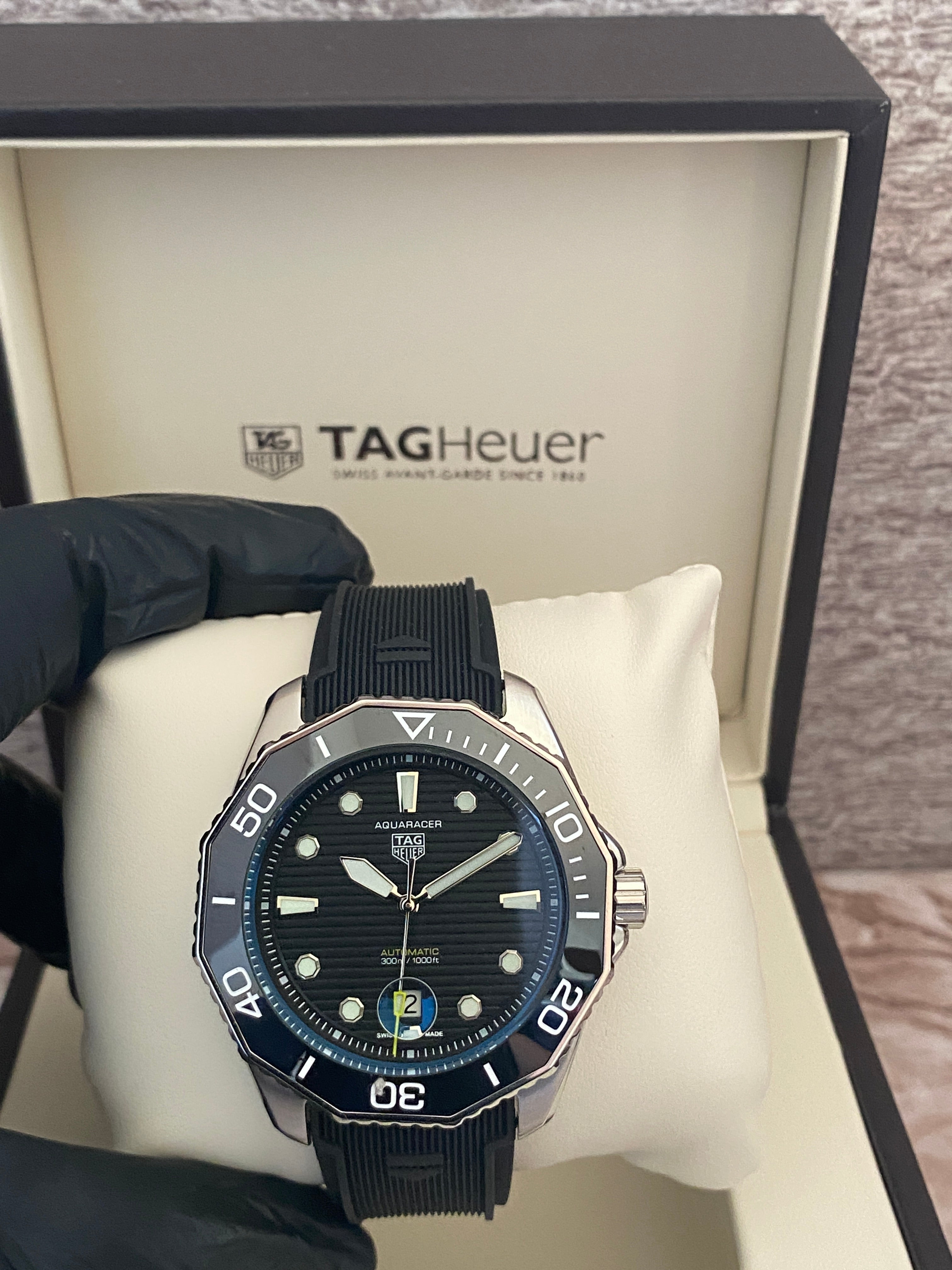 Reloj Aqua Racer AAA Autom tico Negro correa de caucho