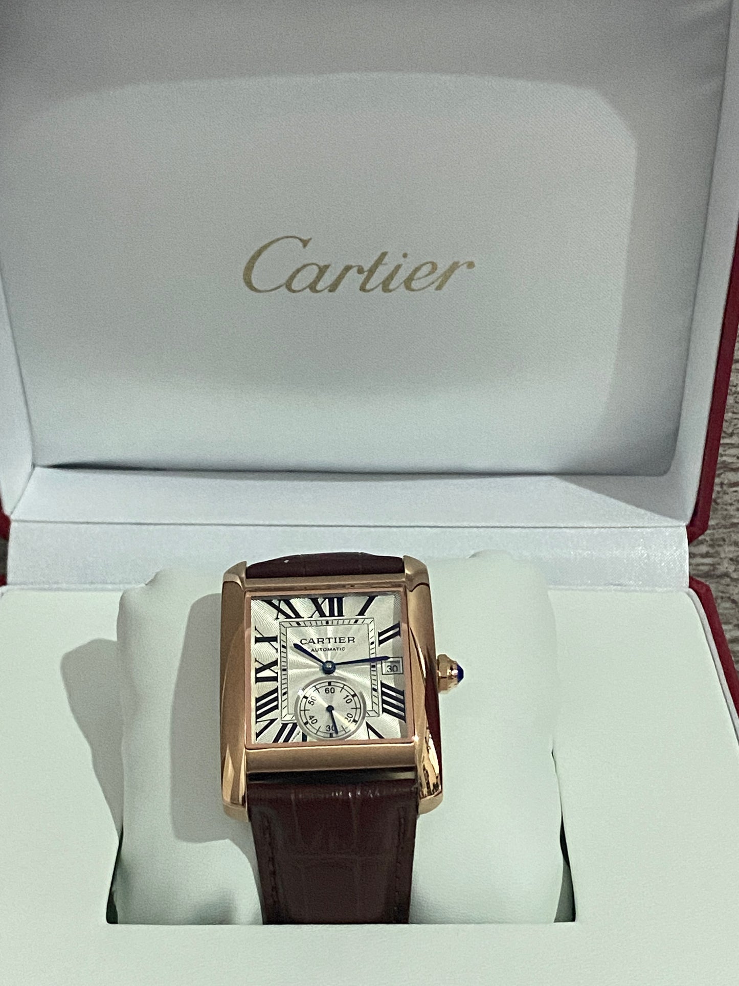 Reloj Tank MC AAA Automático correa de Piel Café