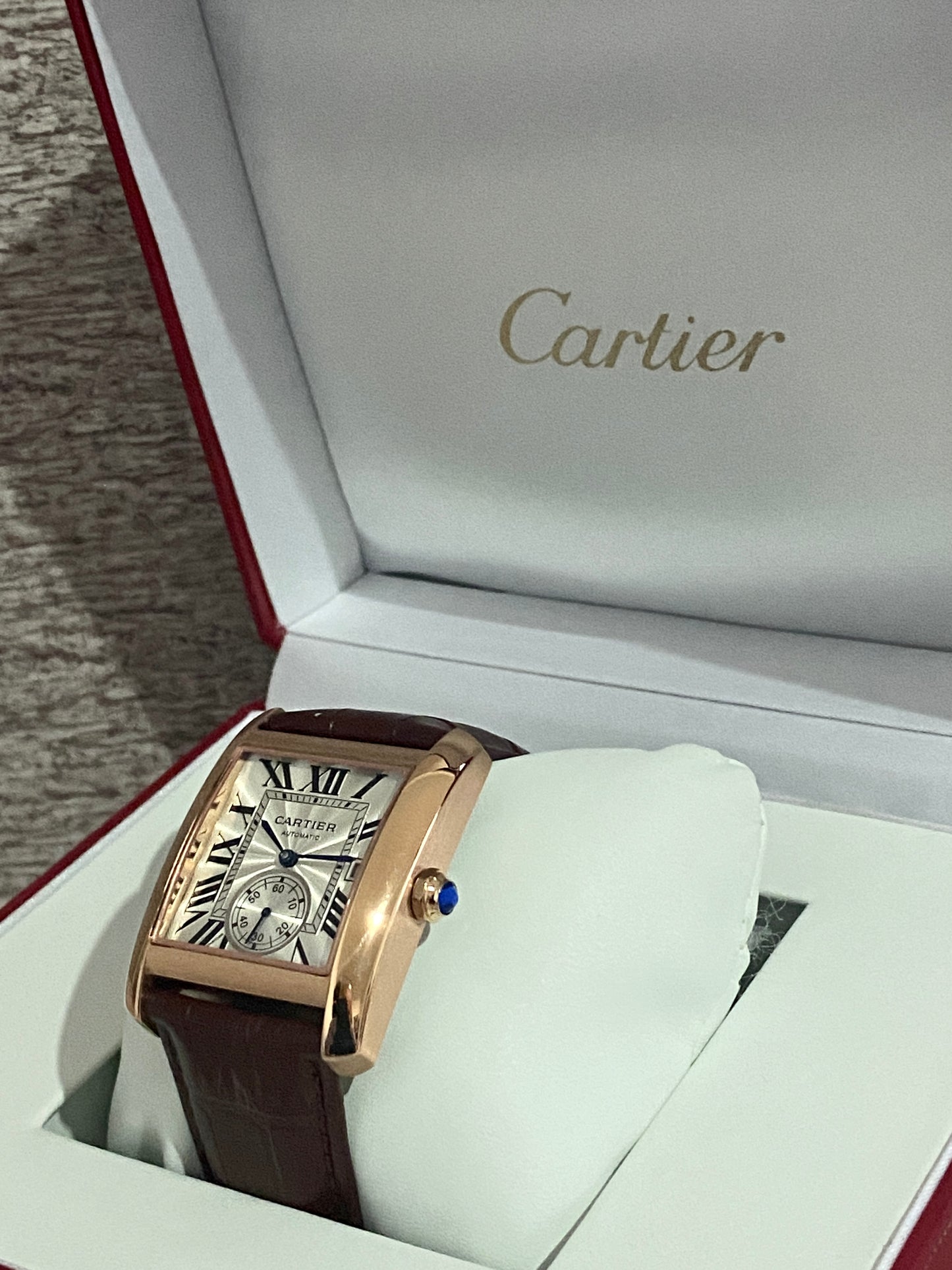 Reloj Tank MC AAA Automático correa de Piel Café