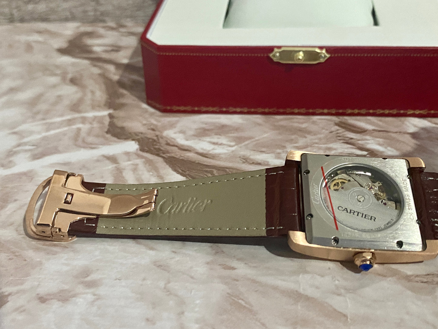 Reloj Tank MC AAA Automático correa de Piel Café